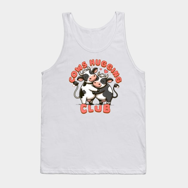 Cute Cows Love and Cows Hugging Club Tank Top by alcoshirts